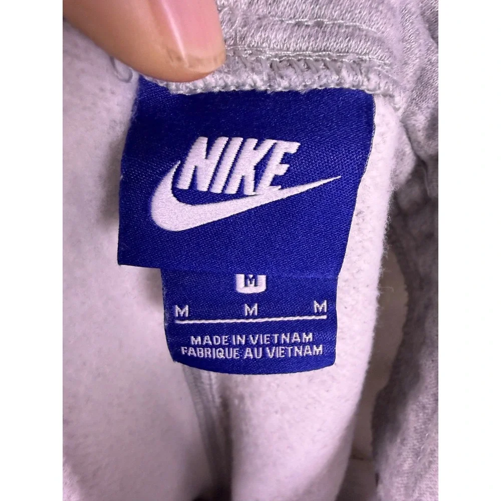 Nike Mens M Gray Joggers Gym Workout Swoosh‎ Club Fleece Sweatpants